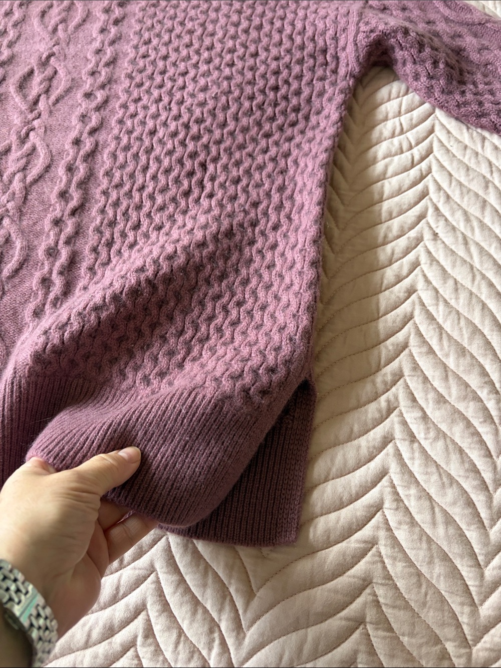 Nordstrom Signature 100% Cashmere Cable Knit Turtleneck Sweater Women’s Medium - Picture 5 of 9